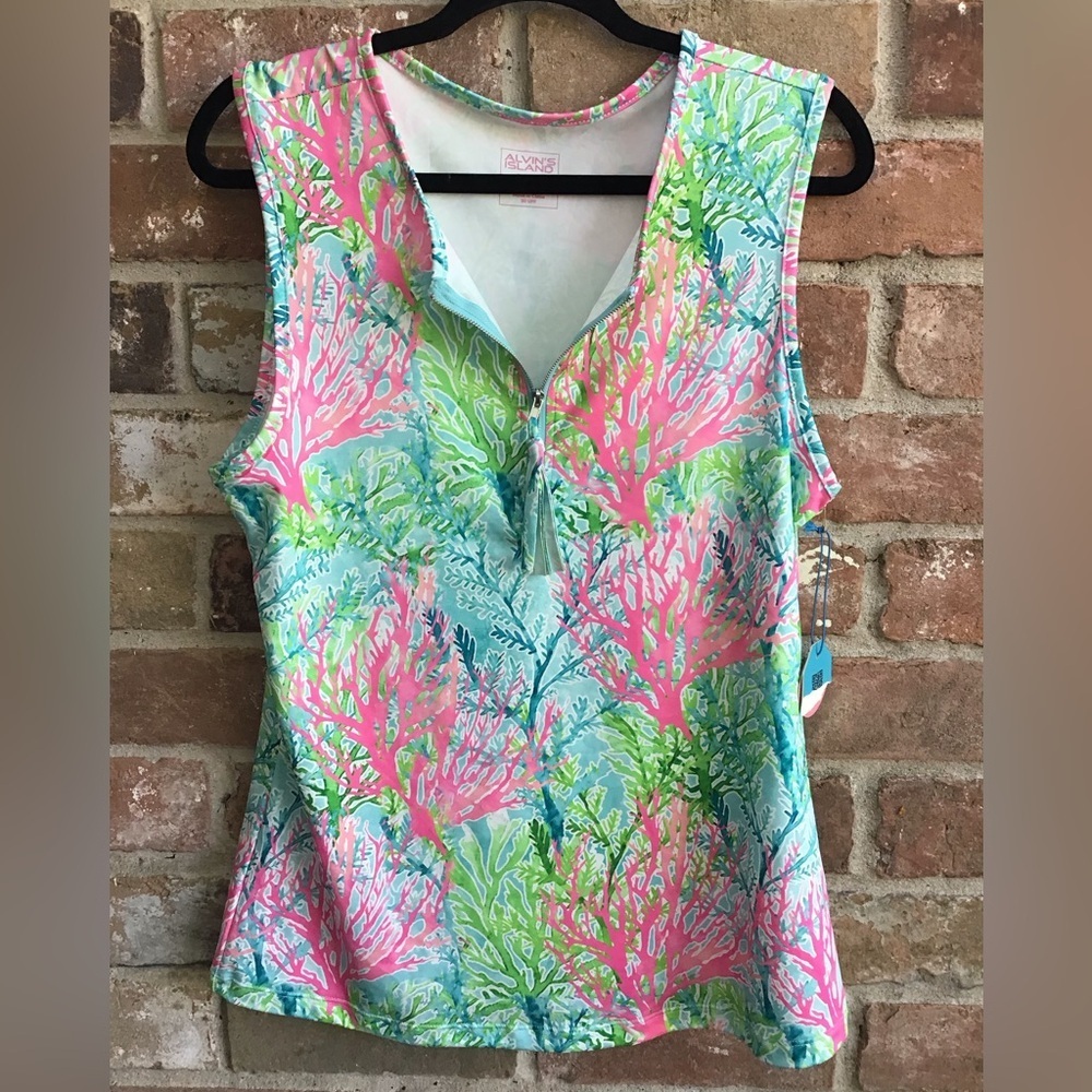 NWT Alvin’s Island Colorful Sleeveless Top large